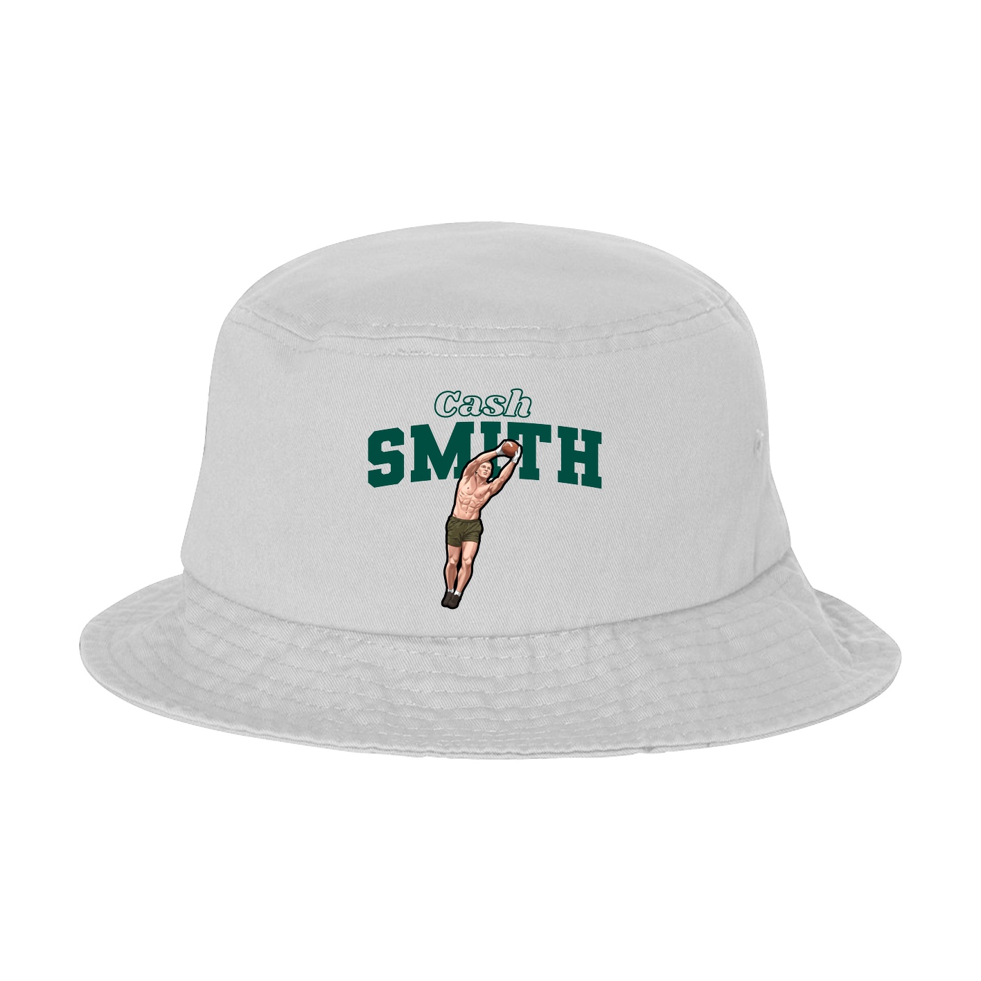 Bucket Cap — Name Arch in White