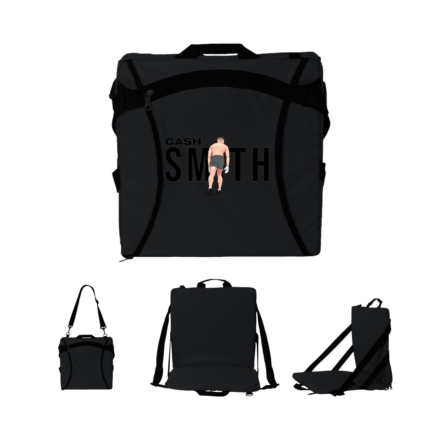 Folding Stadium Seat — Player Name in Black