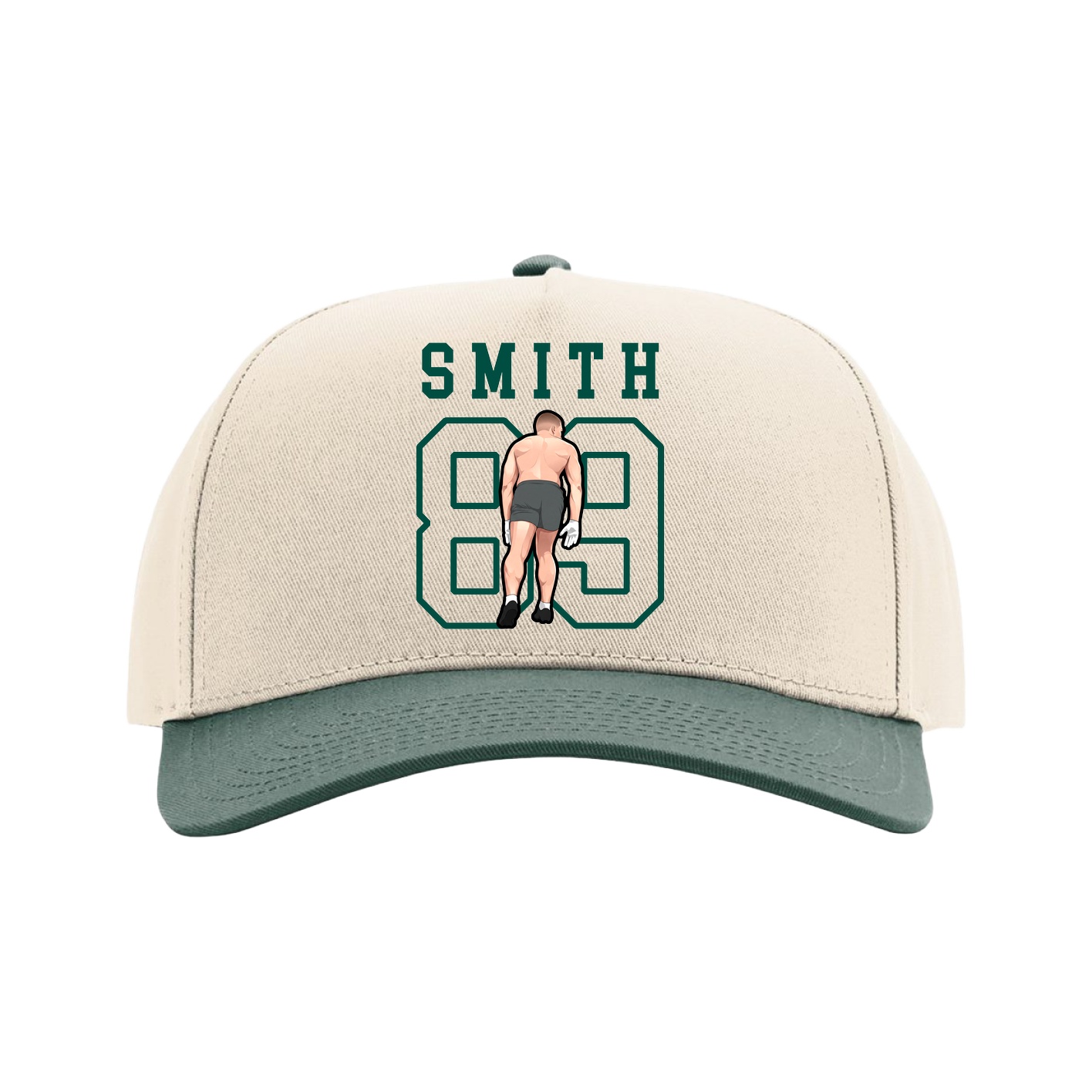 Full Fabric Five-Panel Champ Cap — Shirsey in Cream/Green