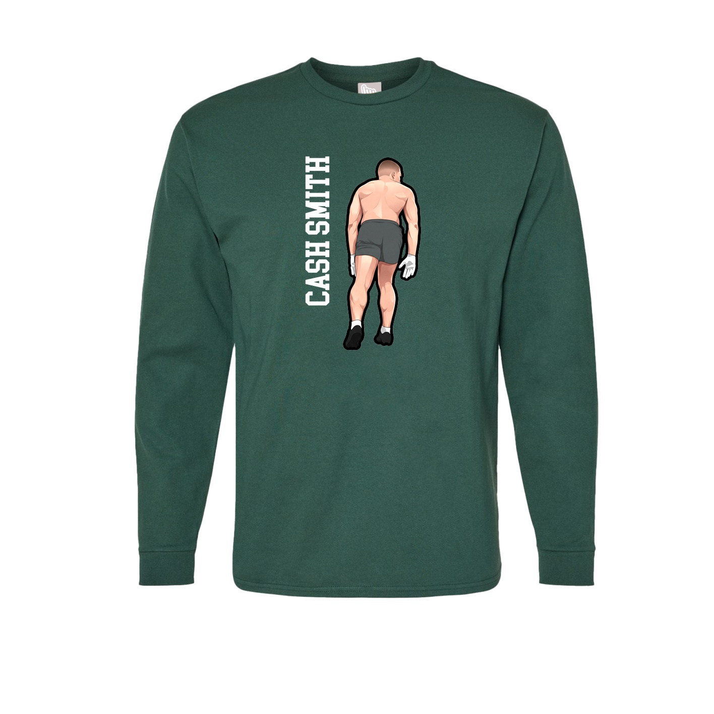 Long Sleeve Tee — Name Vertical in Green