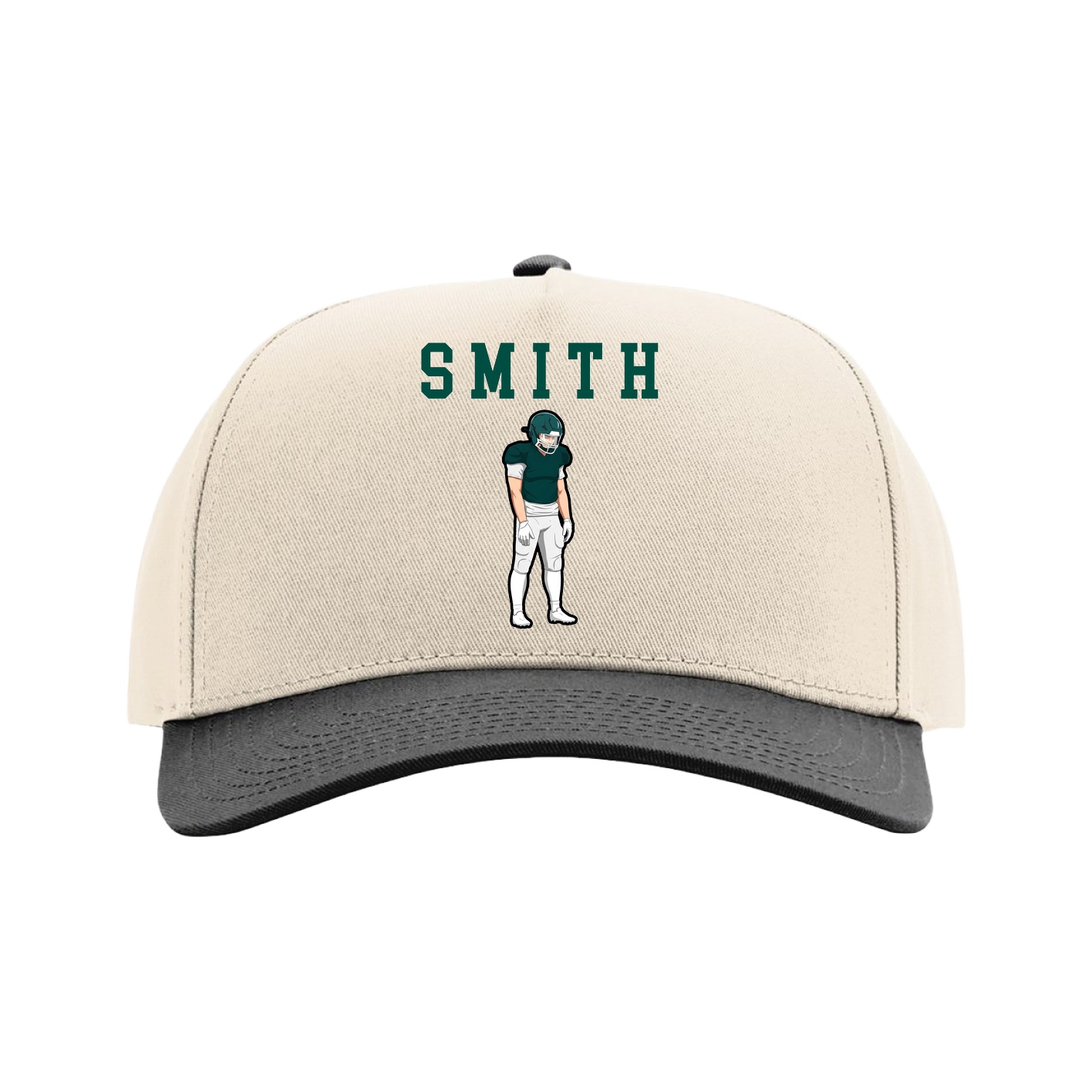 Full Fabric Five-Panel Champ Cap — Shirsey in Cream/Black