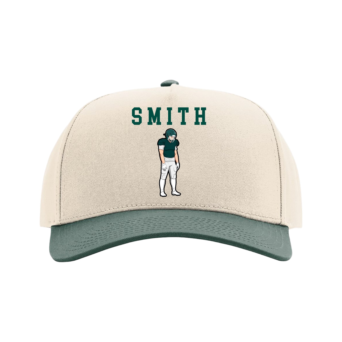 Full Fabric Five-Panel Champ Cap — Shirsey in Cream/Green