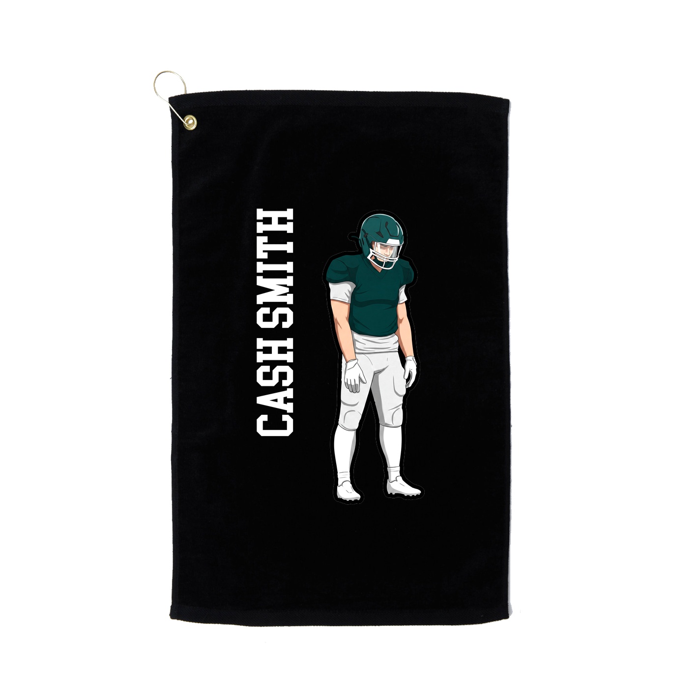 Golf Towel — Name Vertical in Black