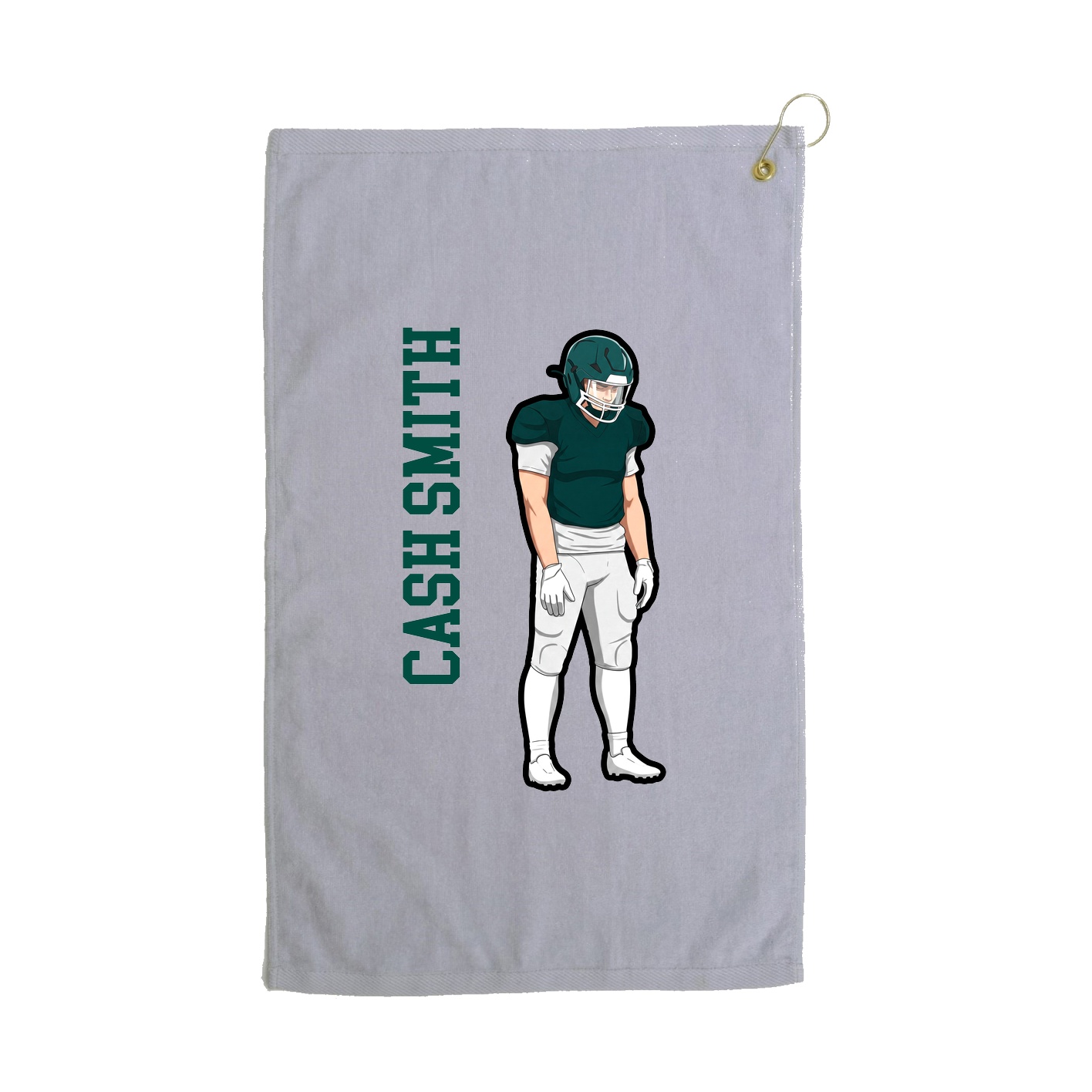 Golf Towel — Name Vertical in Grey