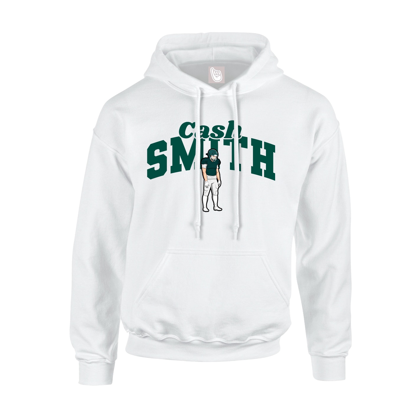 Youth Hoodie — Signature Arch in White