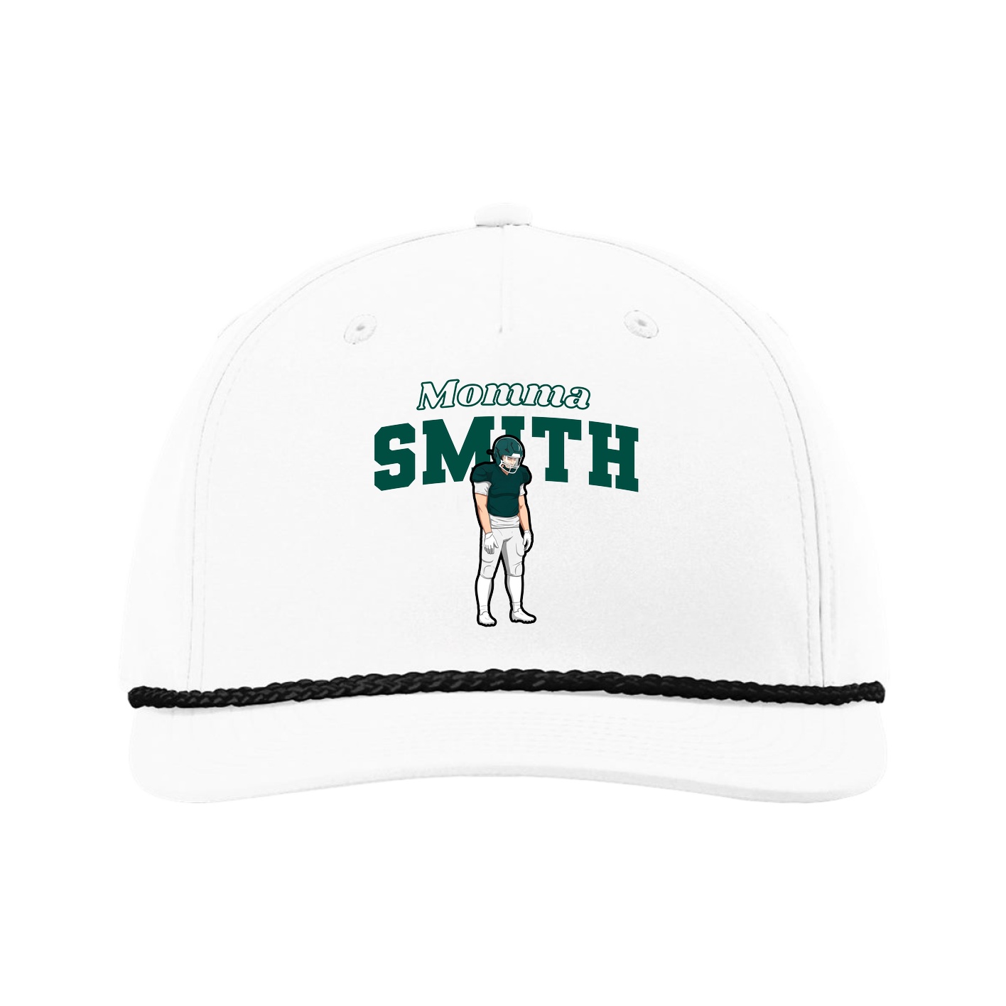 Five-Panel Classic Rope Cap — Mothers Day Block in White