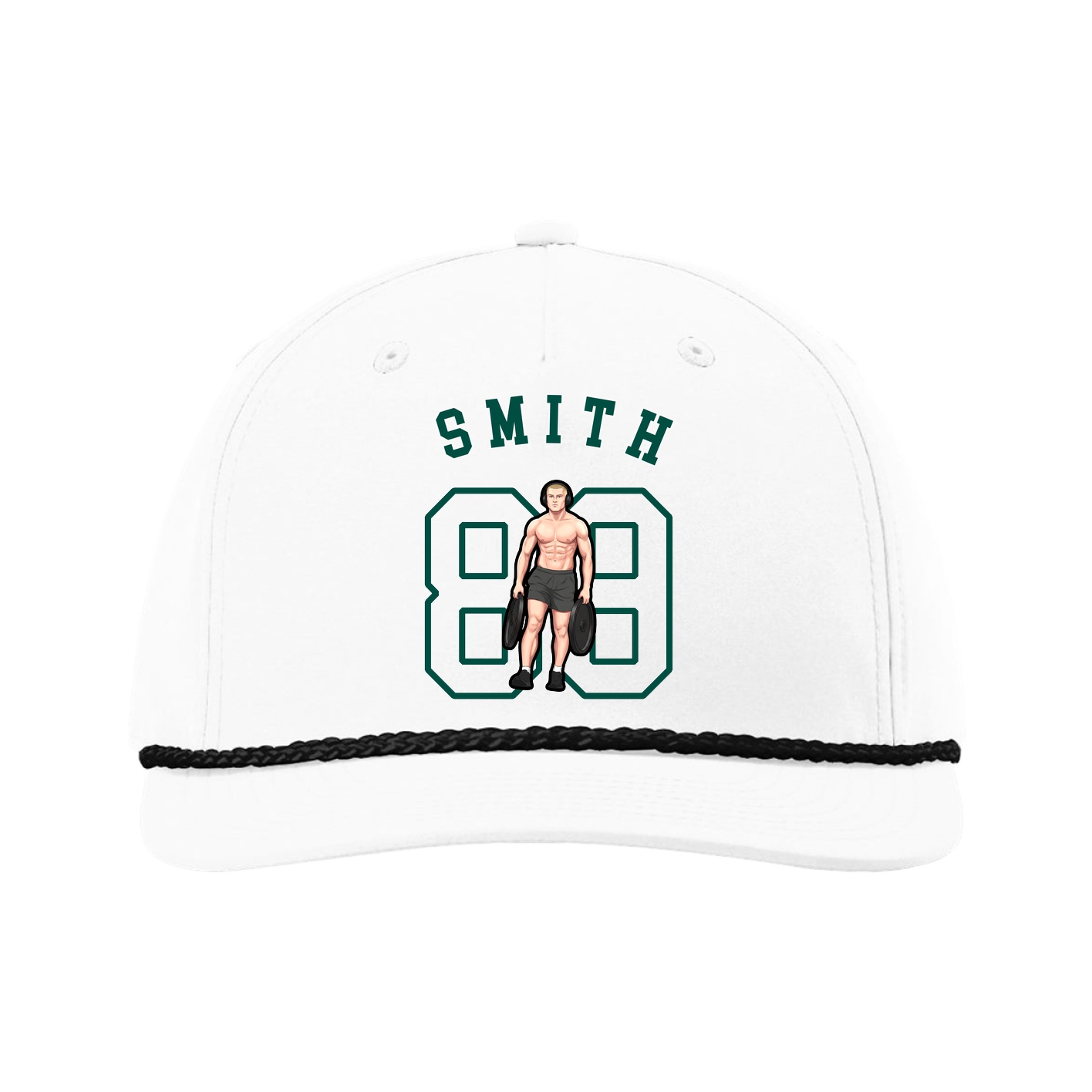 Five-Panel Classic Rope Cap — Shirsey Arch in White
