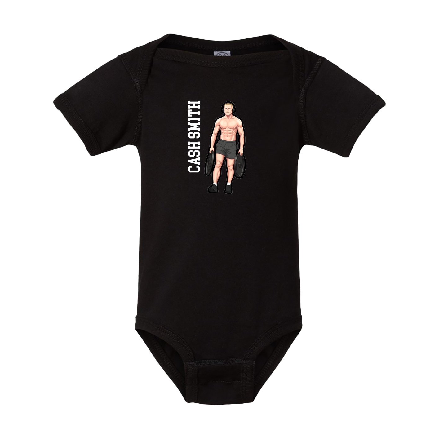 Baby Onesie — Name Vertical in Black