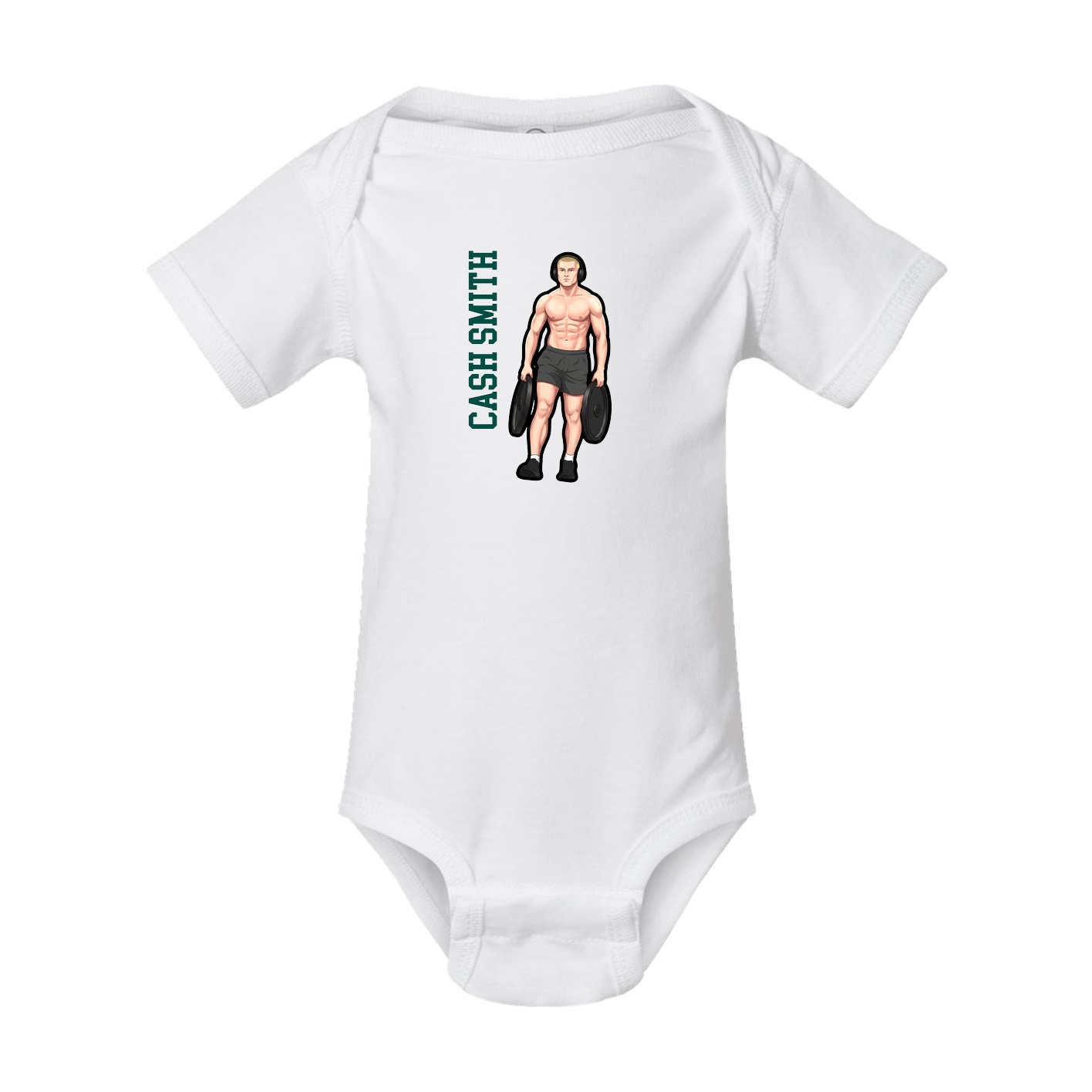 Baby Onesie — Name Vertical in White