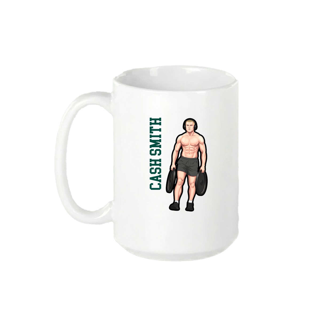 15oz Coffee Mug — Name Vertical in White