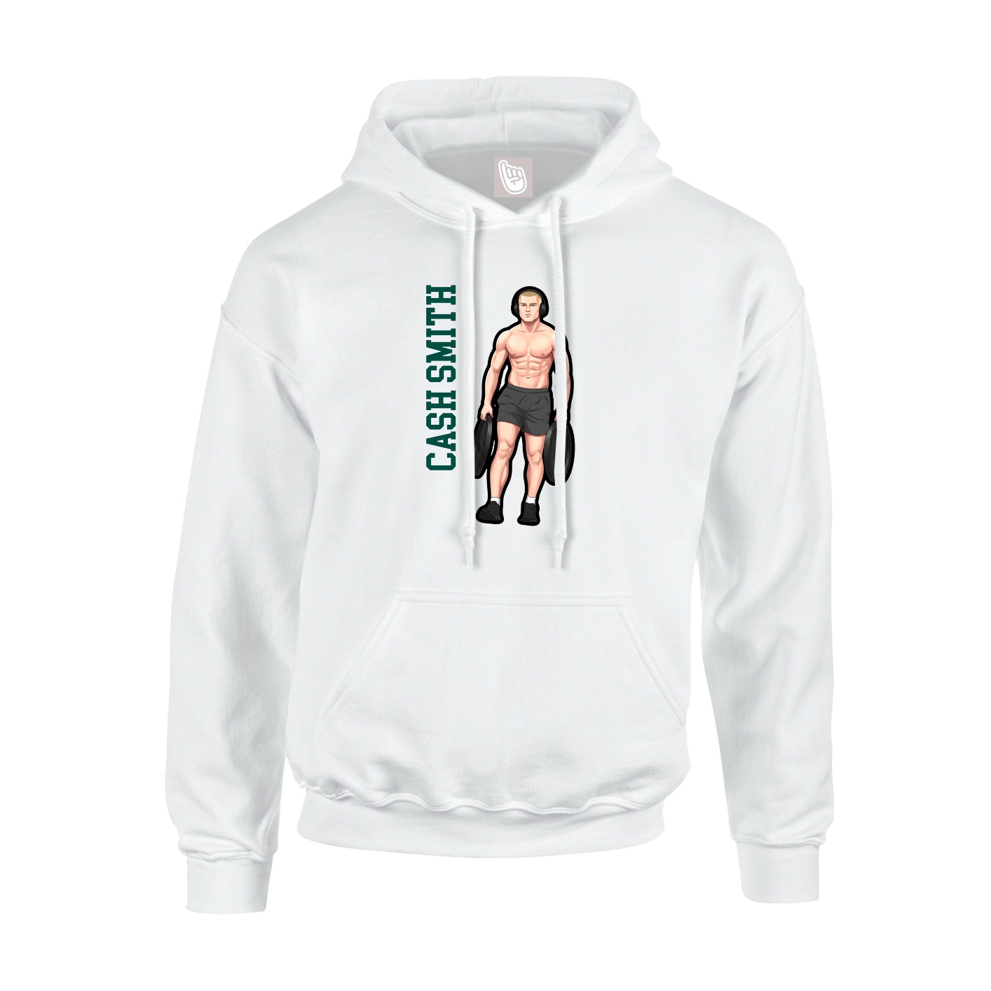 Youth Hoodie — Name Vertical in White