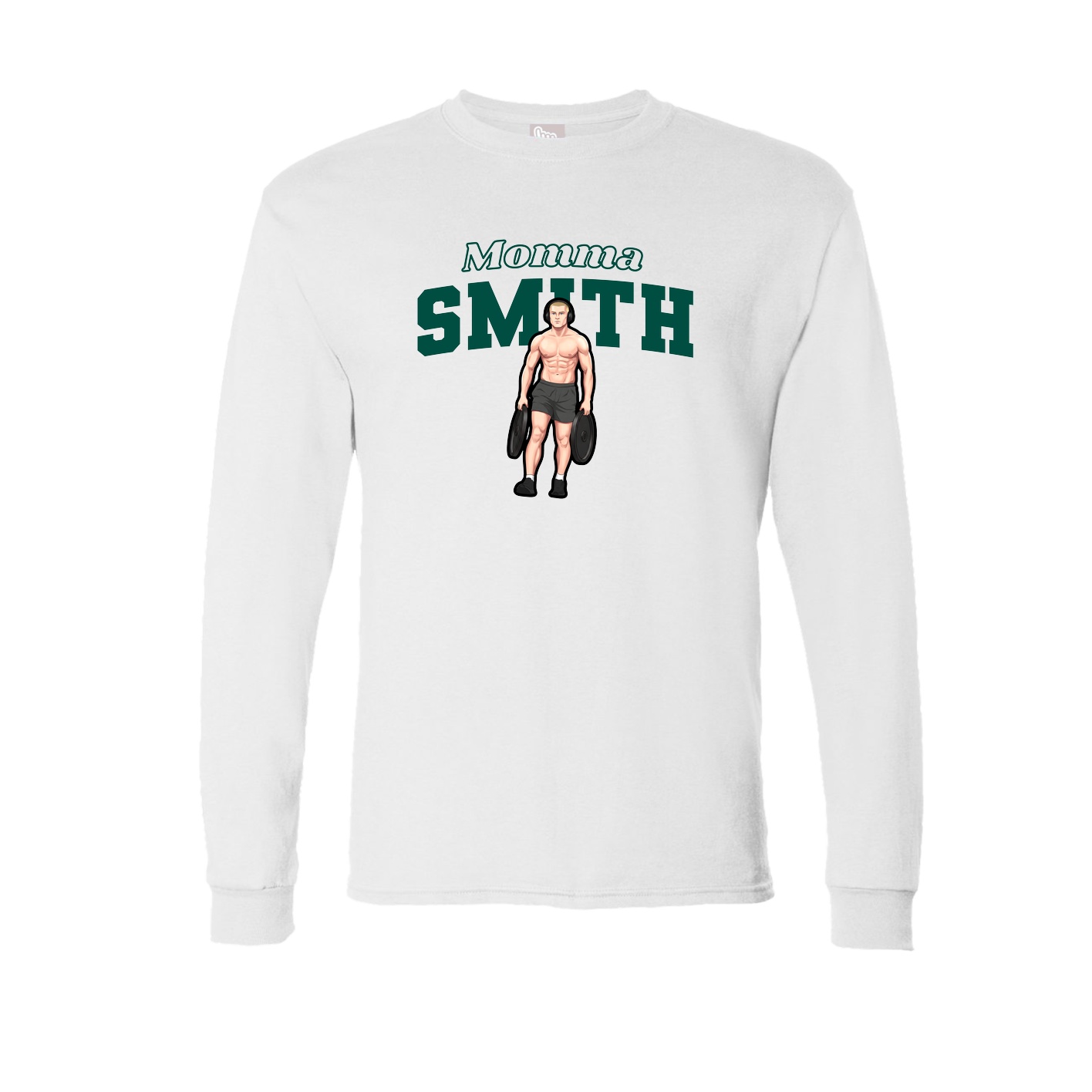 Long Sleeve Tee — Mothers Day Block in White
