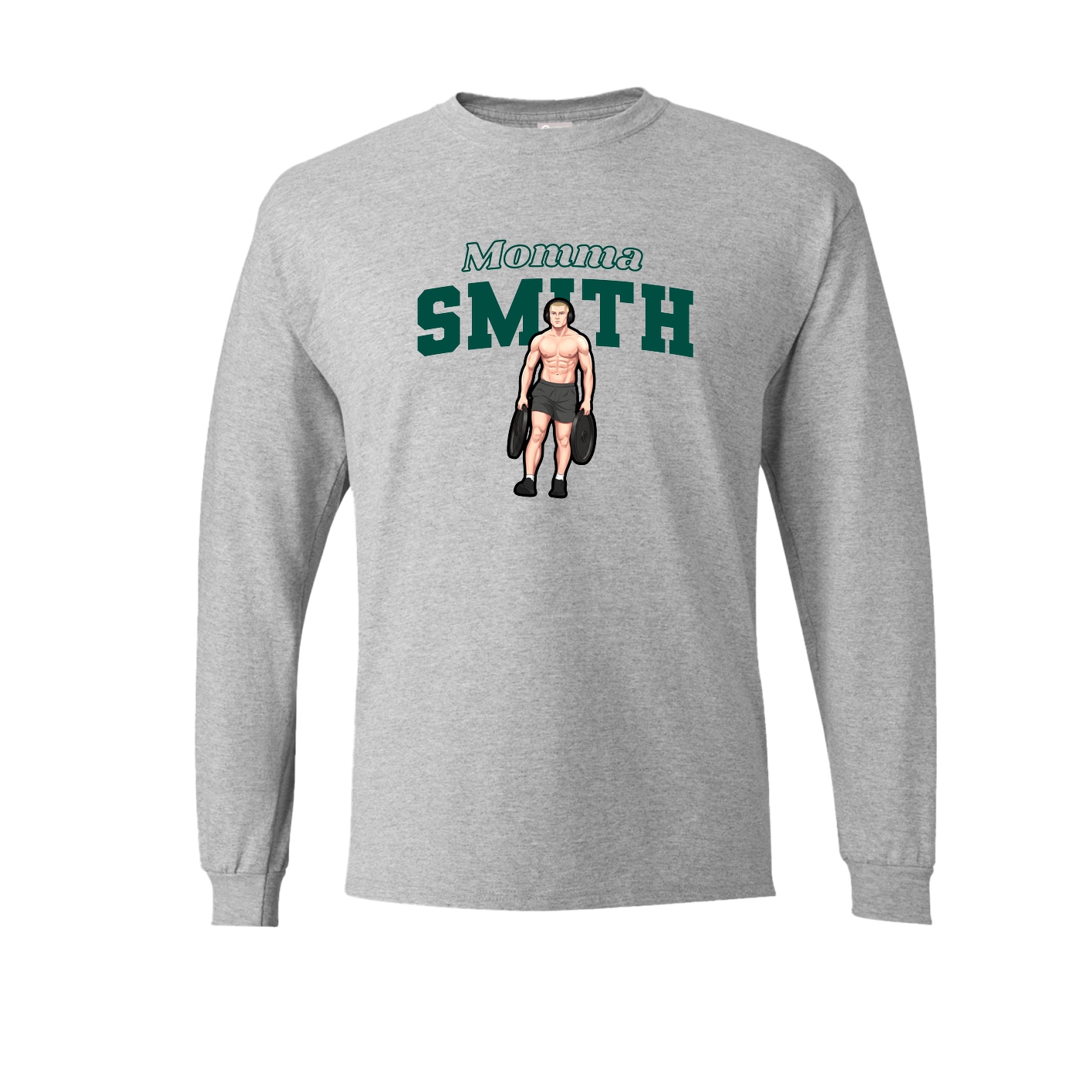 Long Sleeve Tee — Mothers Day Block in Grey