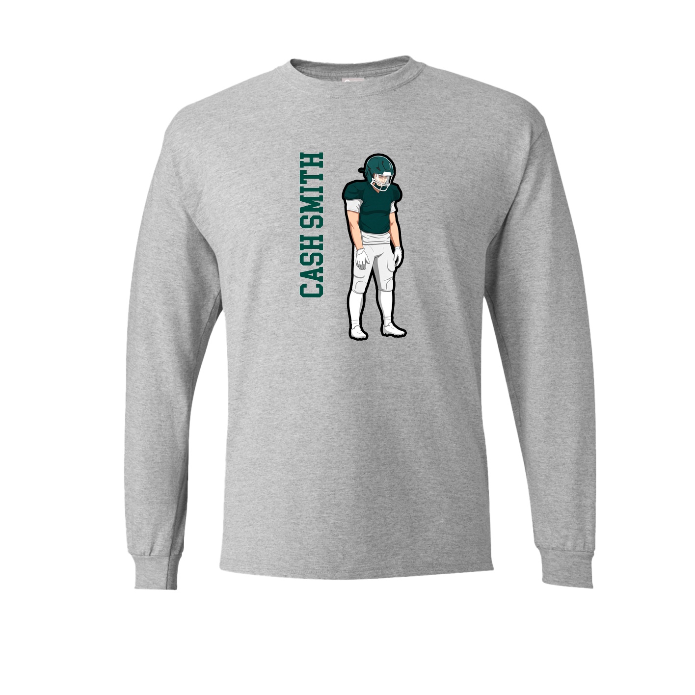 Long Sleeve Tee — Name Vertical in Grey