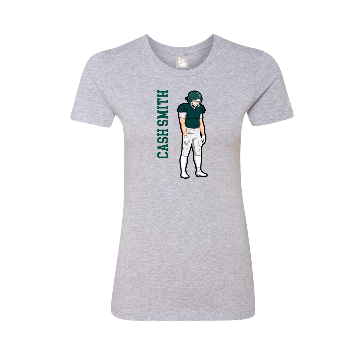 Womens Tee — Name Vertical in Grey
