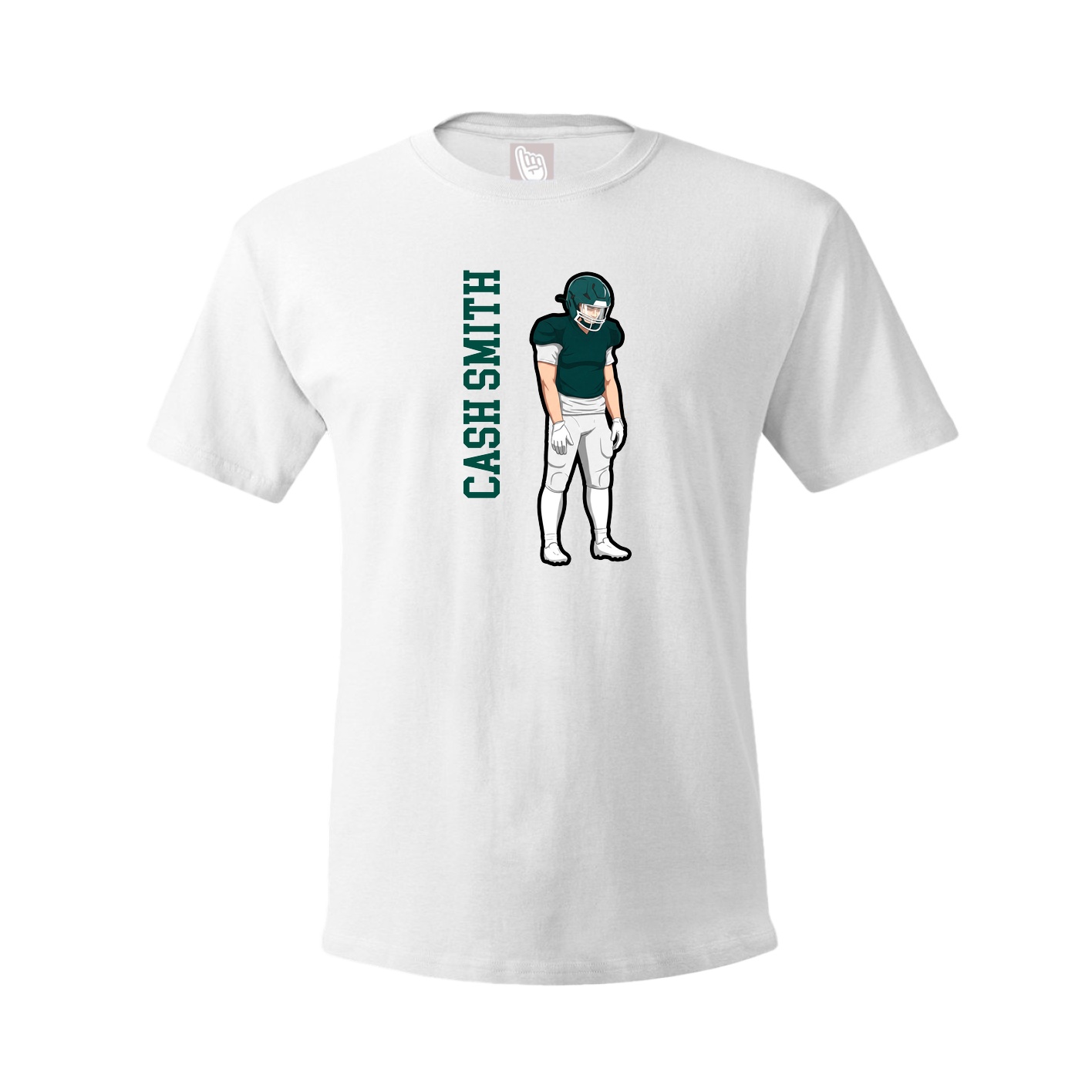 Youth Tee — Name Vertical in White