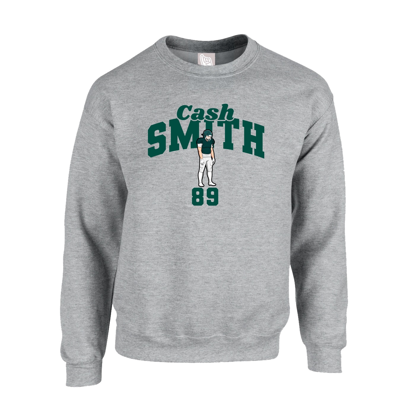 Fleece Crew — Signature Arch in Grey