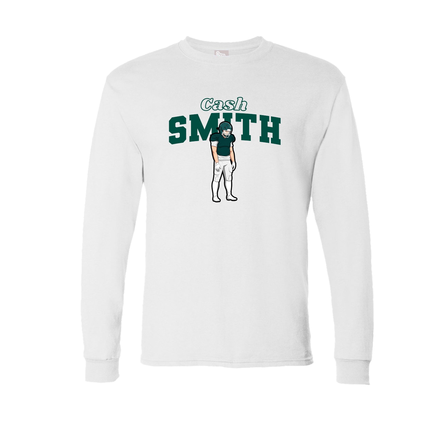 Long Sleeve Tee — Name Arch in White