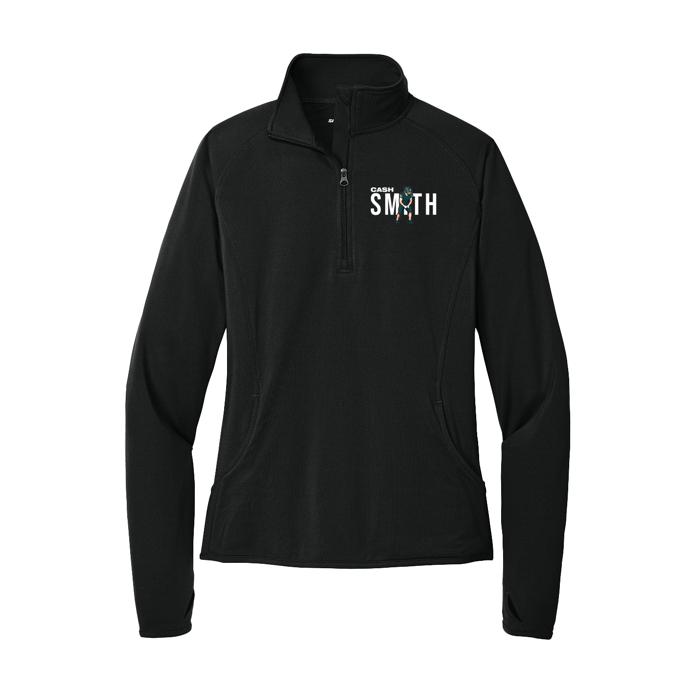 Women's Q-Zip Pullover — Player Name in Black