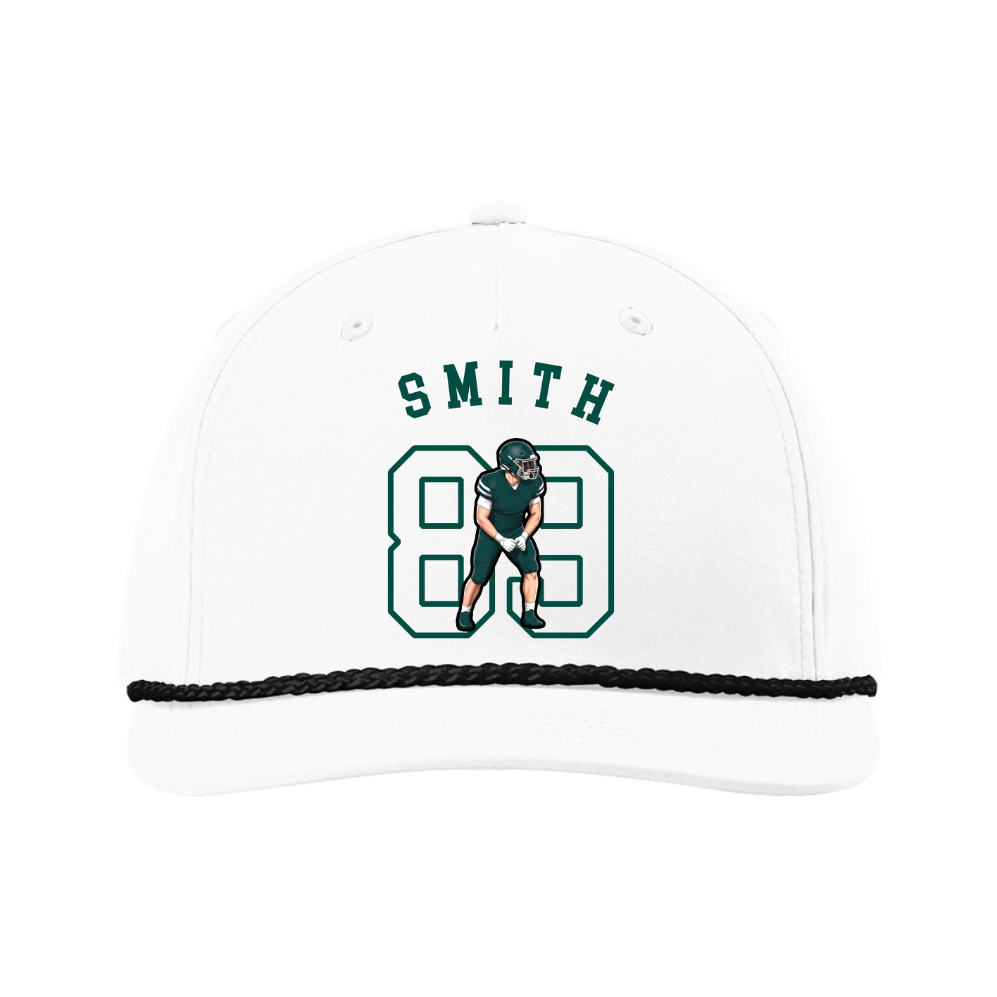 Five-Panel Classic Rope Cap — Shirsey Arch in White