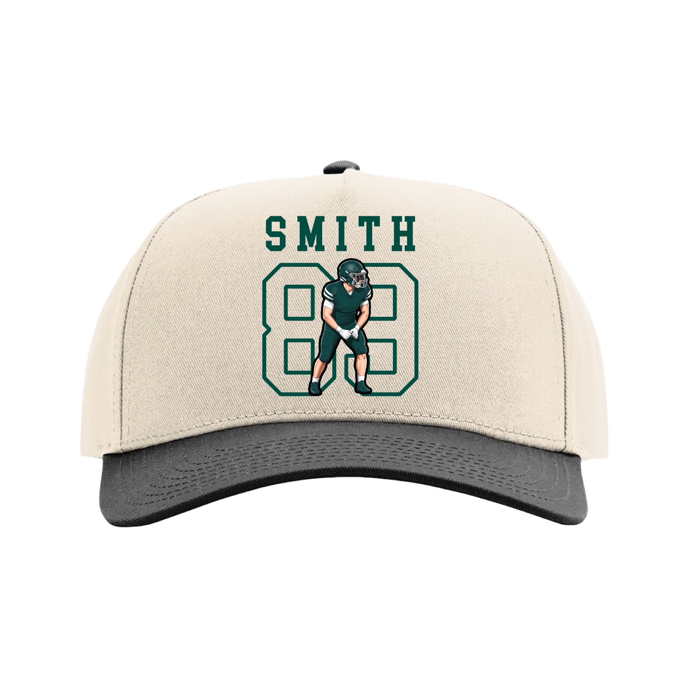 Full Fabric Five-Panel Champ Cap — Shirsey in Cream/Black