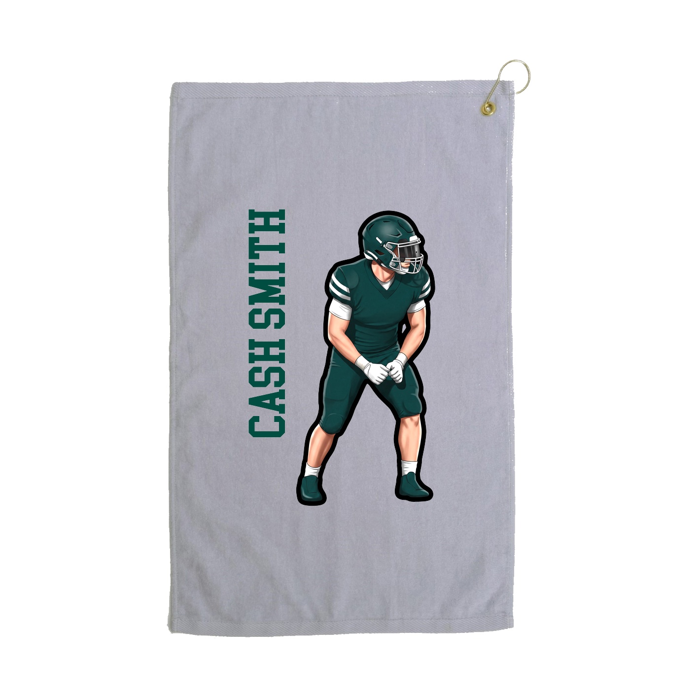 Golf Towel — Name Vertical in Grey