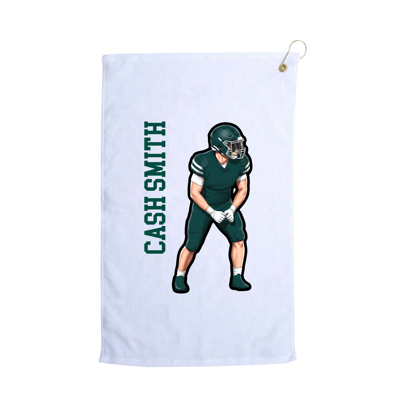 Golf Towel — Name Vertical in White