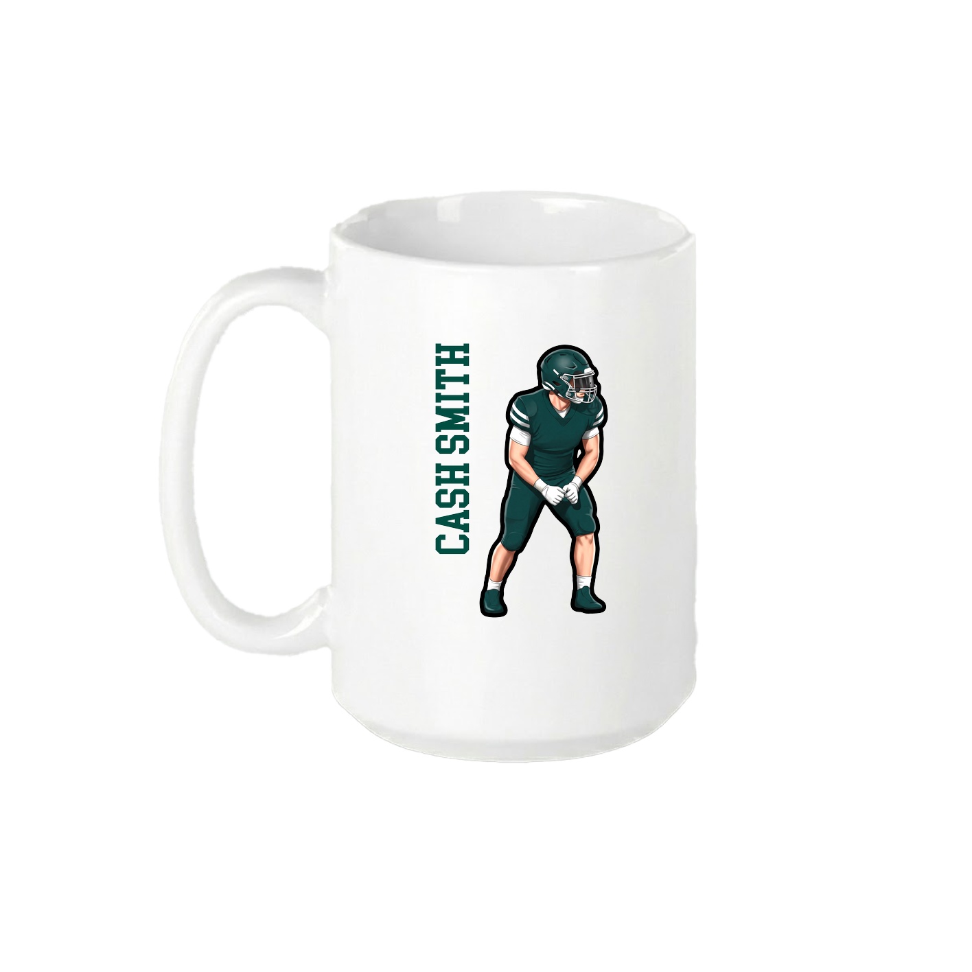 15oz Coffee Mug — Name Vertical in White