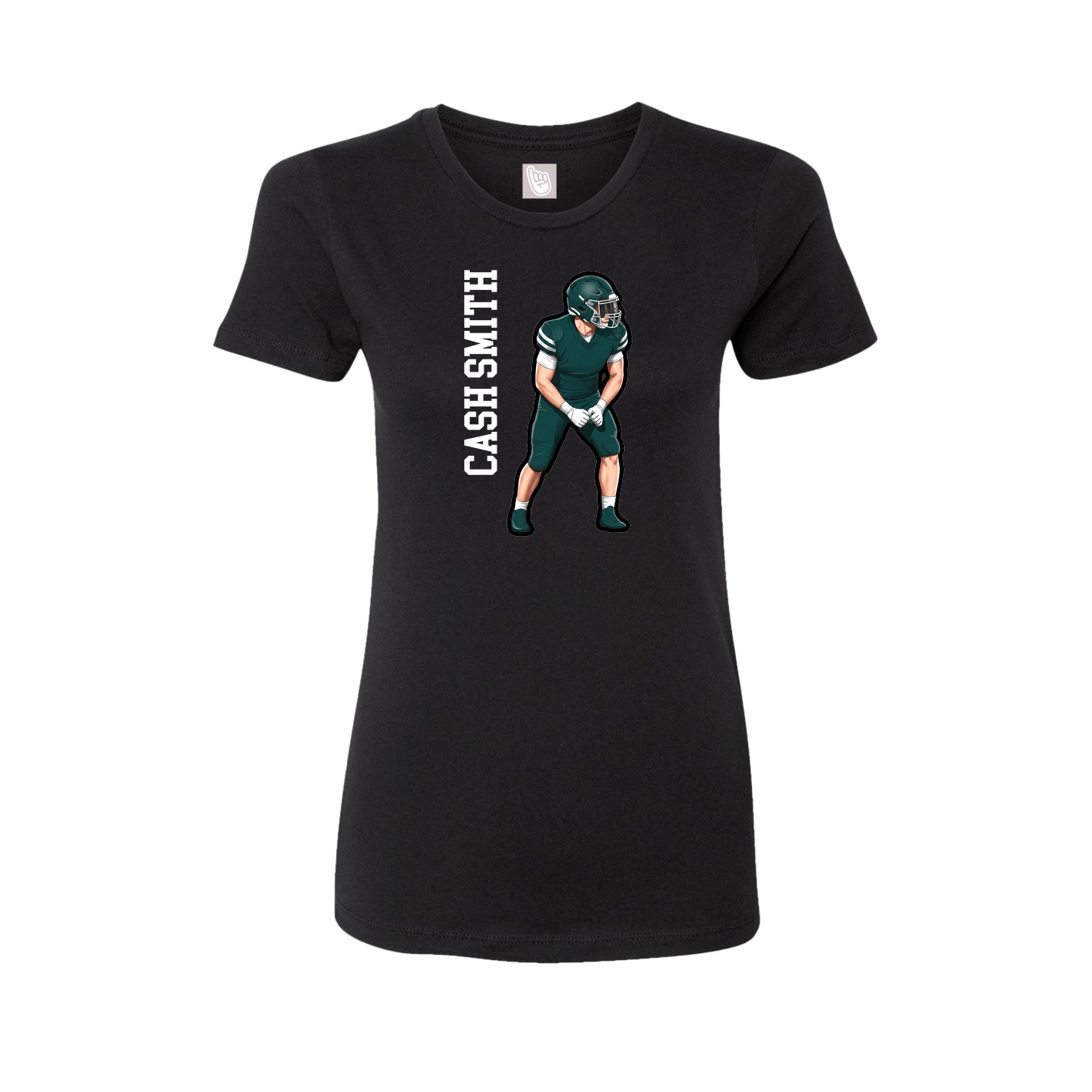 Womens Tee — Name Vertical in Black