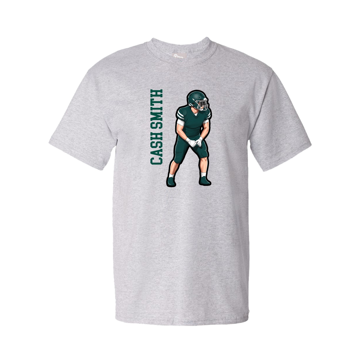 Youth Tee — Name Vertical in Grey