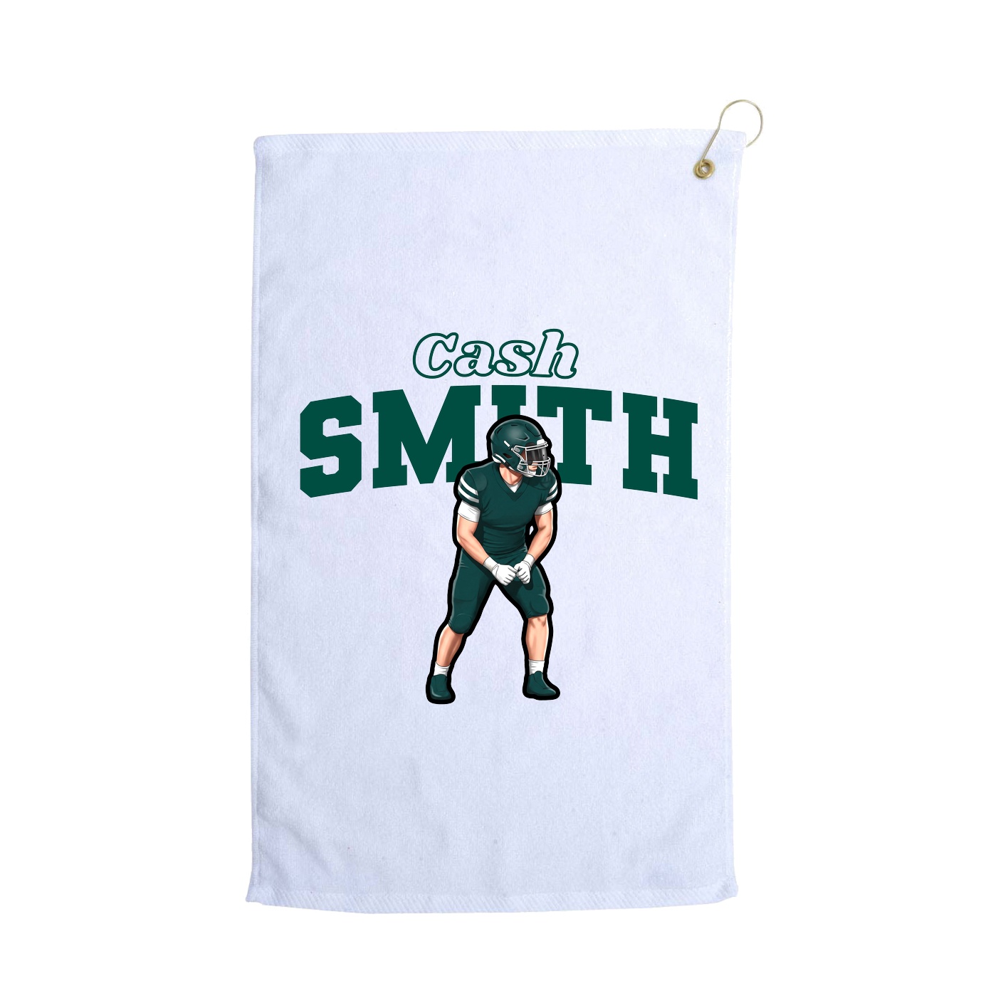 Golf Towel — Name Arch in White