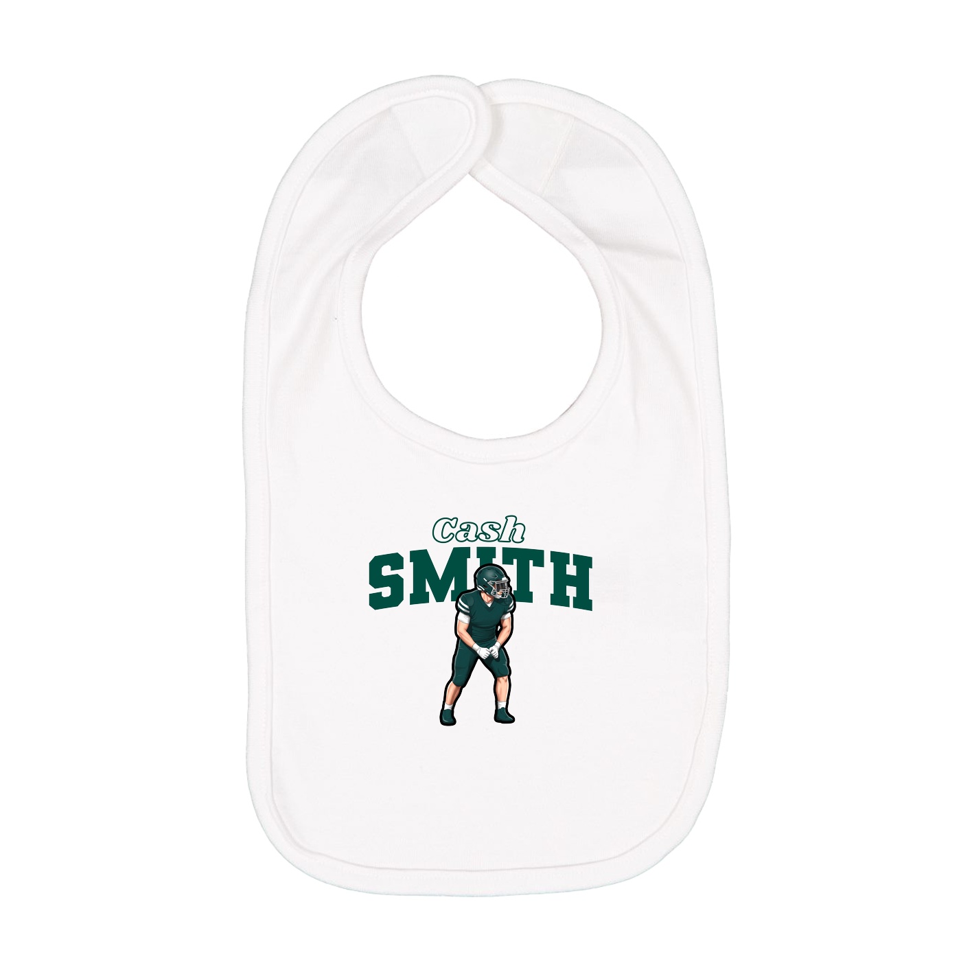 Infant Bib — Name Arch in White
