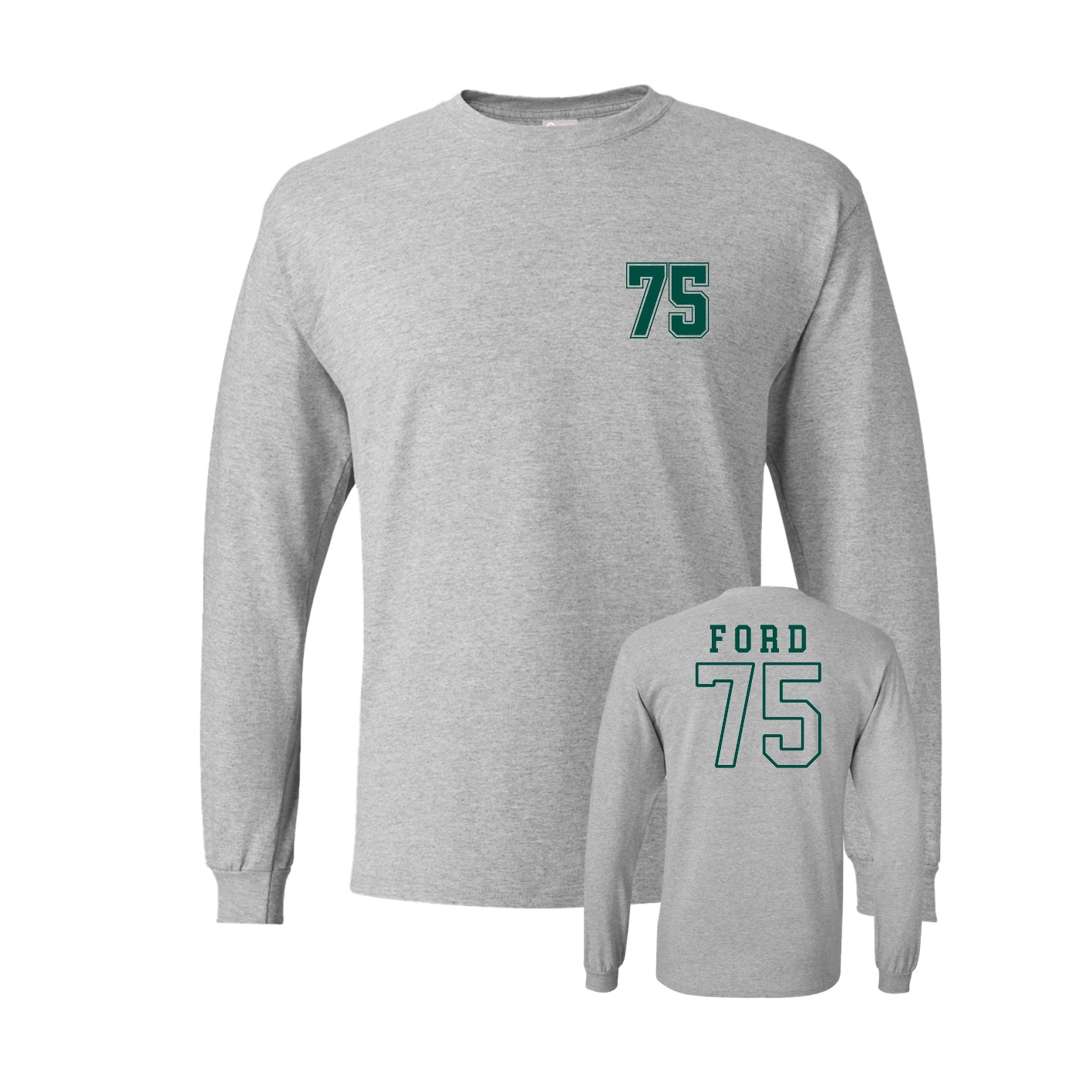 Long Sleeve Tee — Chest Back in Grey