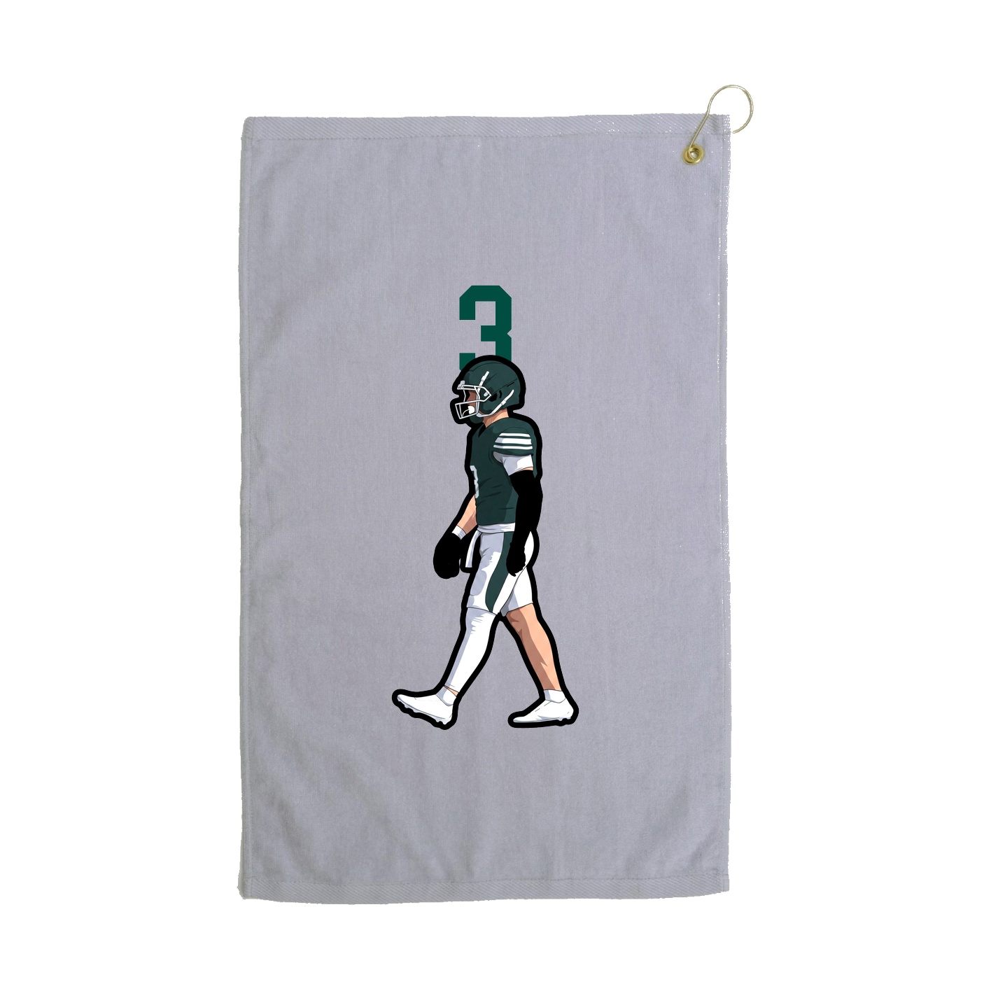 Golf Towel — Number Top in Grey