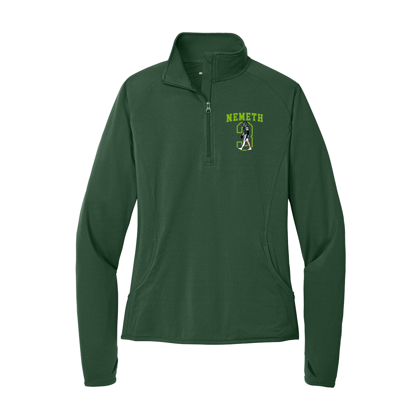 Women's Q-Zip Pullover — Shirsey in Green
