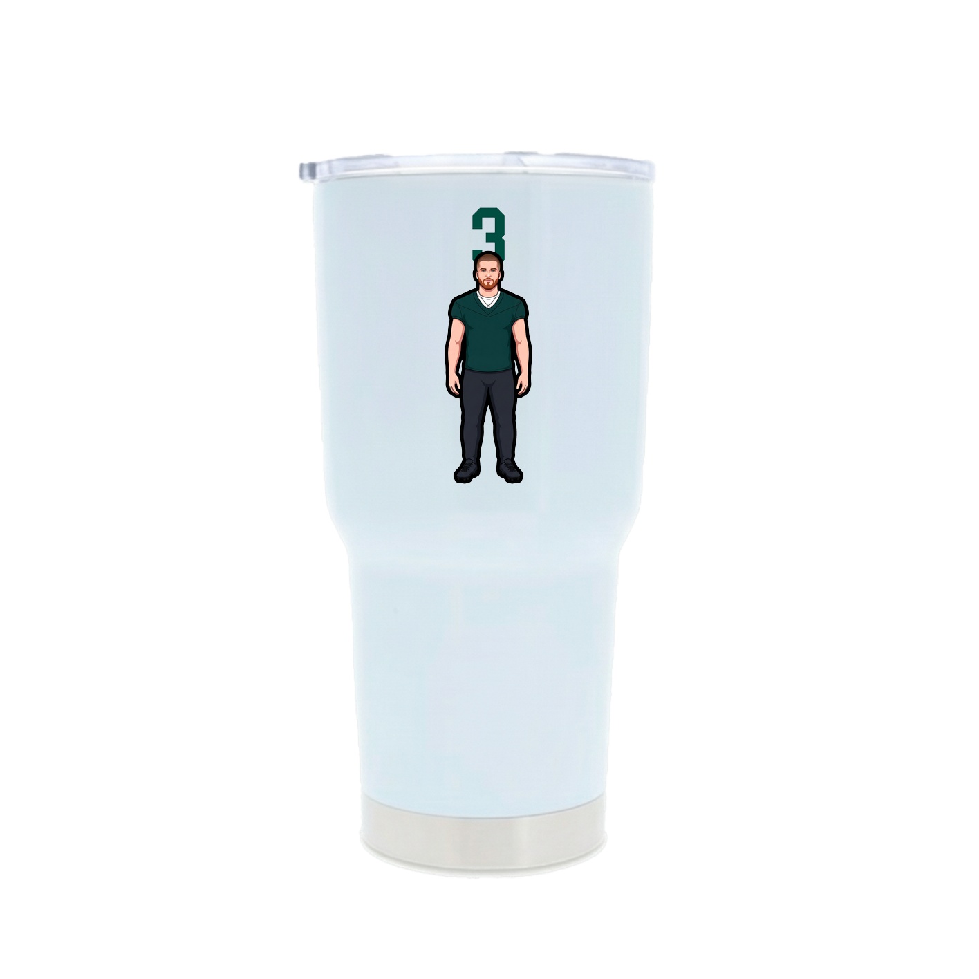 30oz Stainless Steel Tumbler — Number Top in White