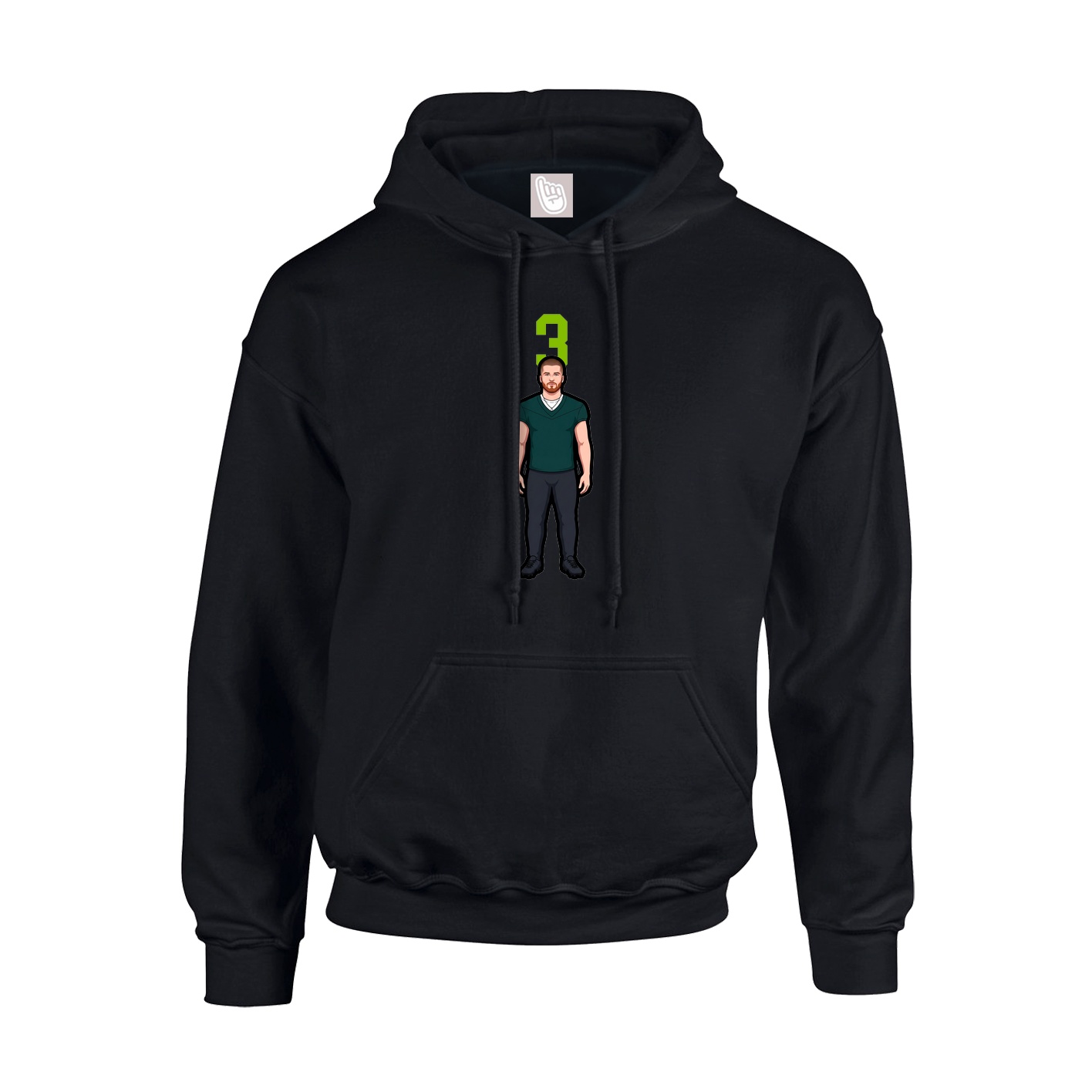 Youth Hoodie — Number Top in Black