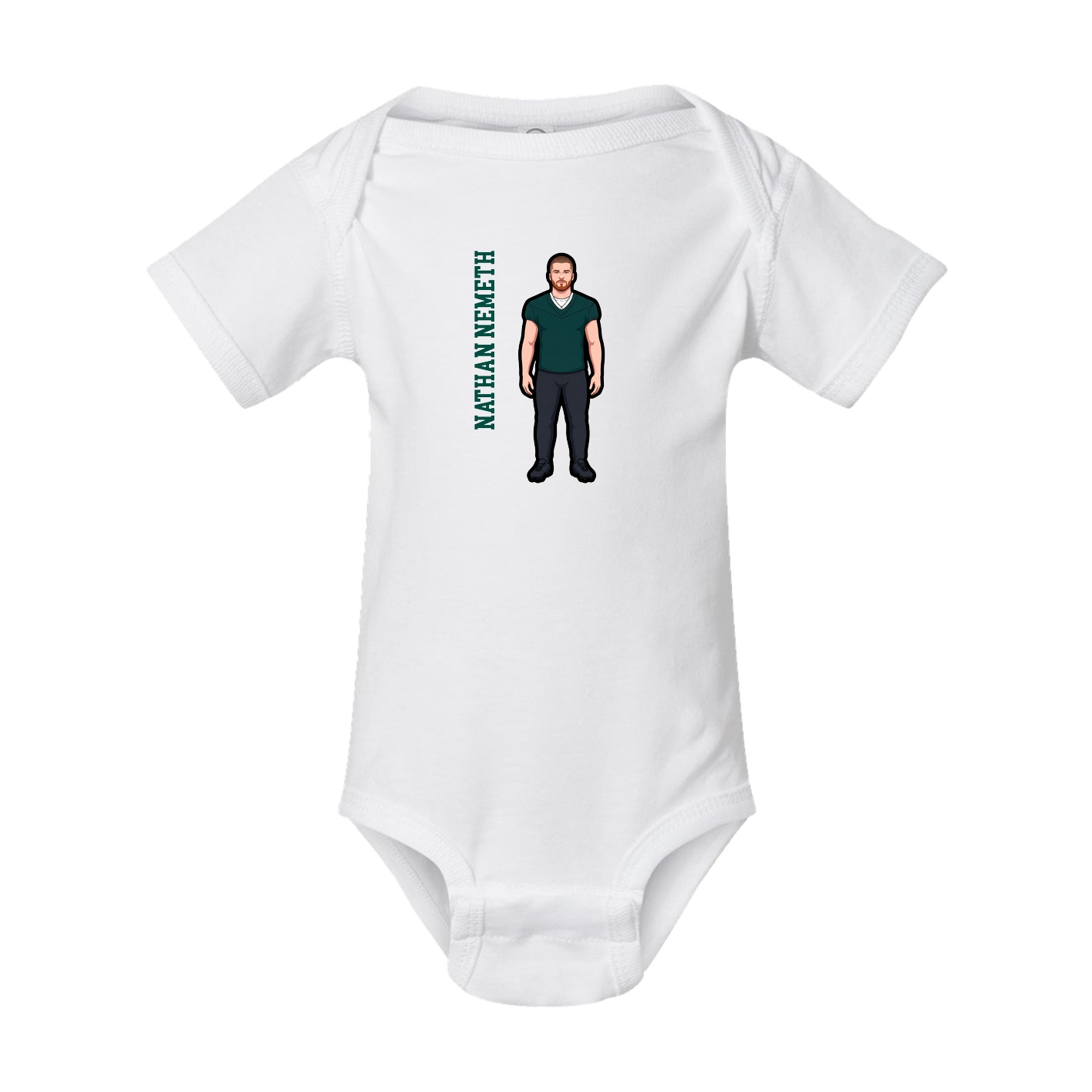 Baby Onesie — Name Vertical in White
