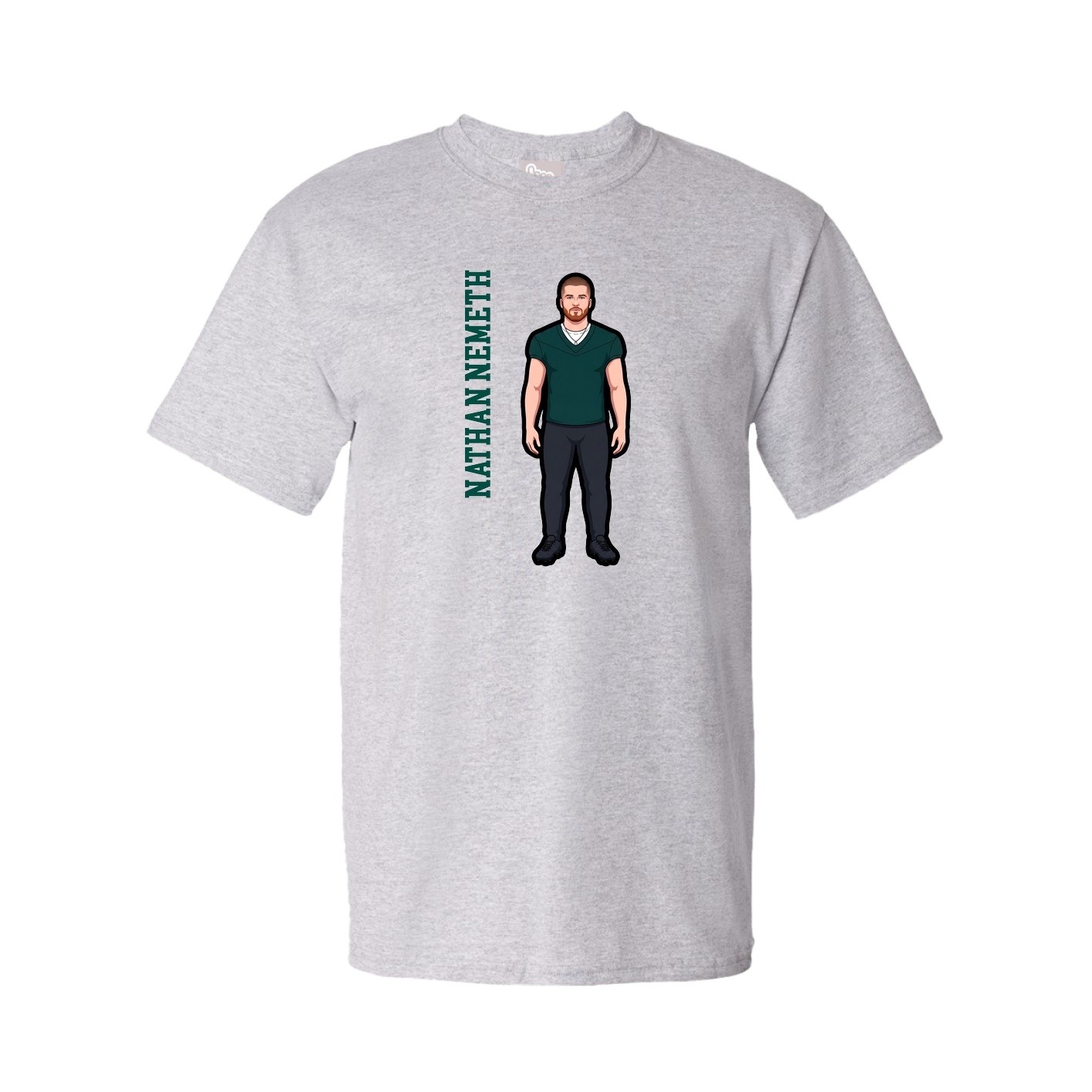 Tee — Name Vertical in Grey