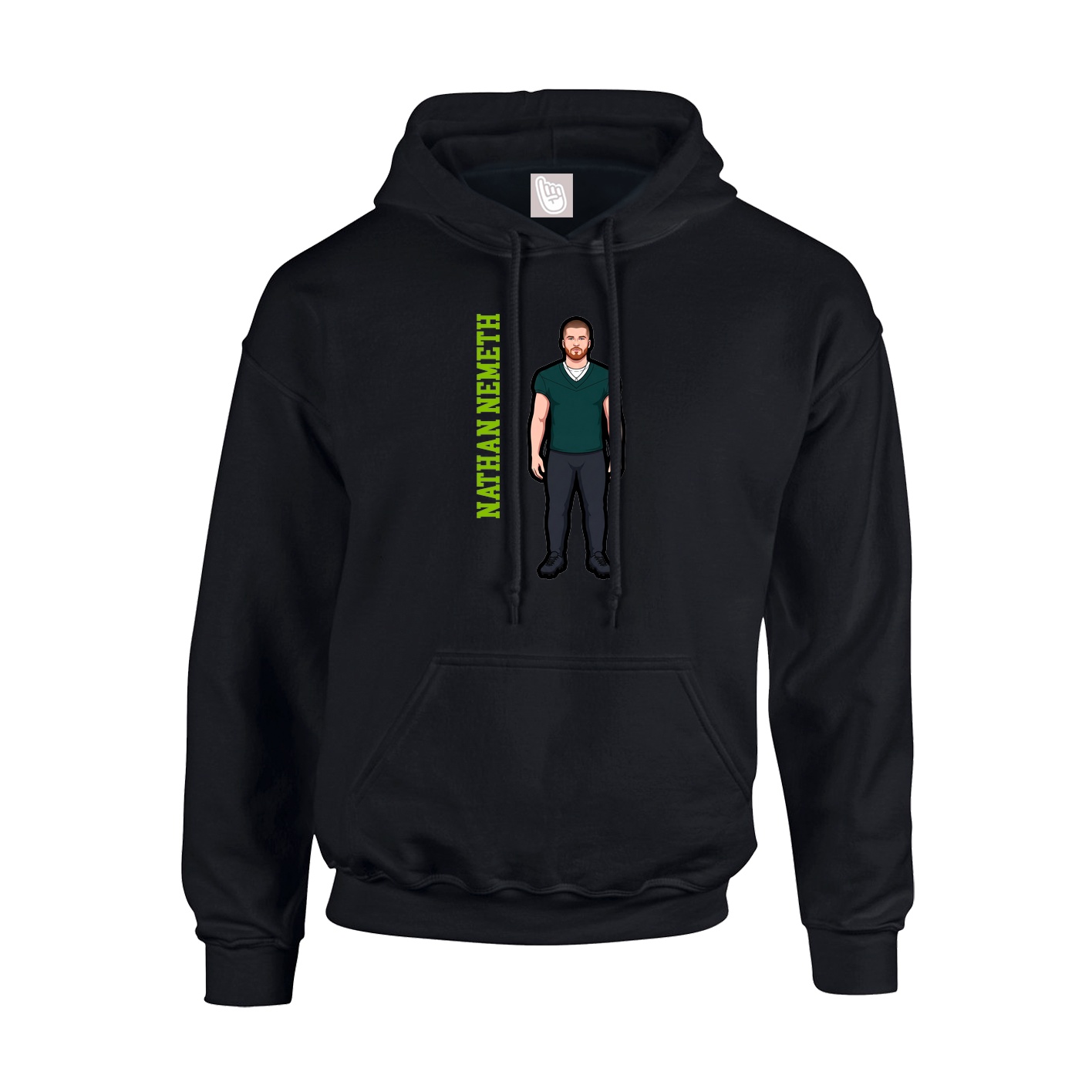 Youth Hoodie — Name Vertical in Black