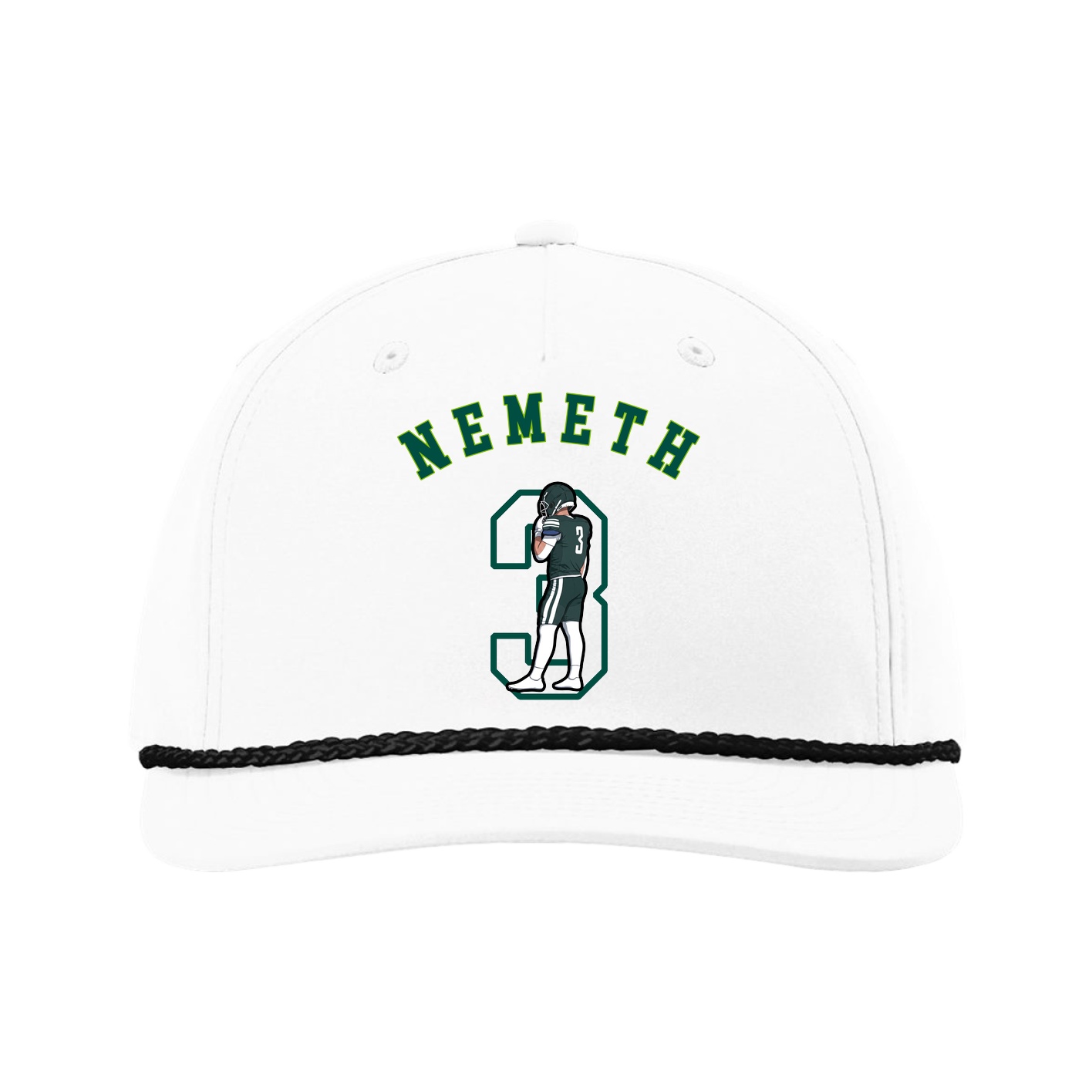 Five-Panel Classic Rope Cap — Shirsey Arch in White