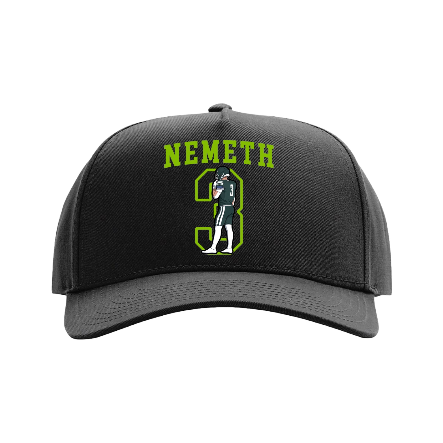 Full Fabric Five-Panel Champ Cap — Shirsey in Black