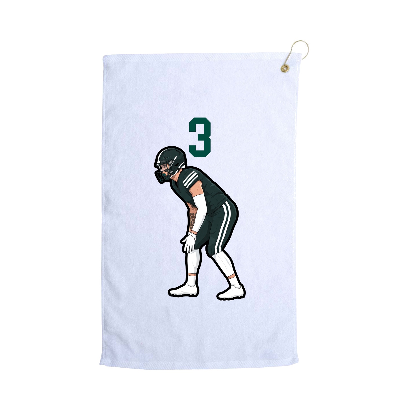 Golf Towel — Number Top in White