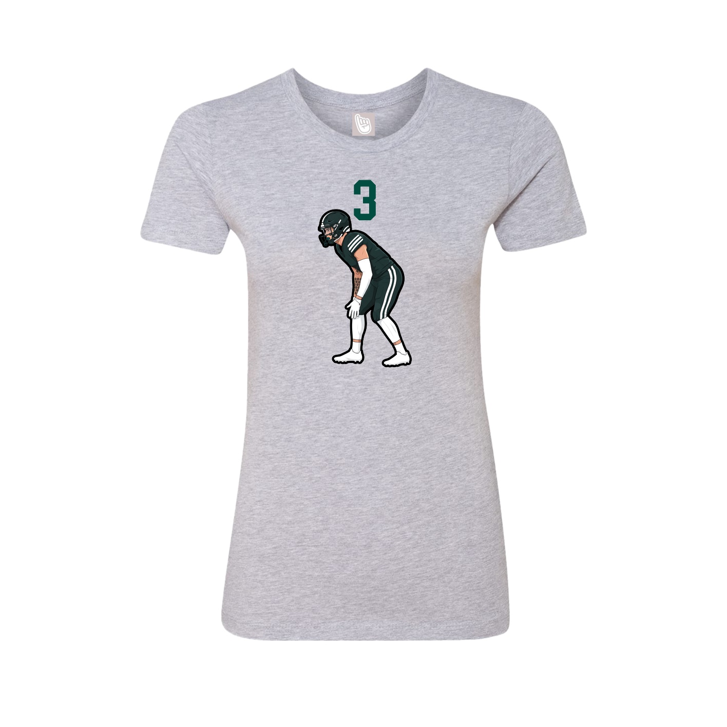 Womens Tee — Number Top in Grey
