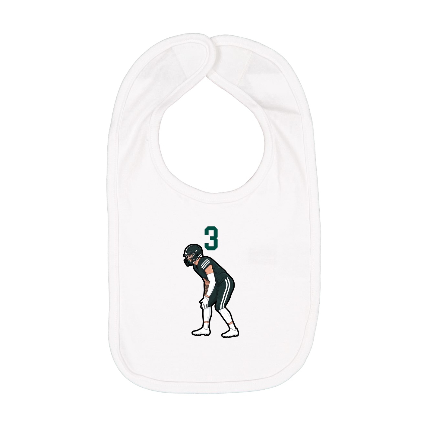 Infant Bib — Number Top in White