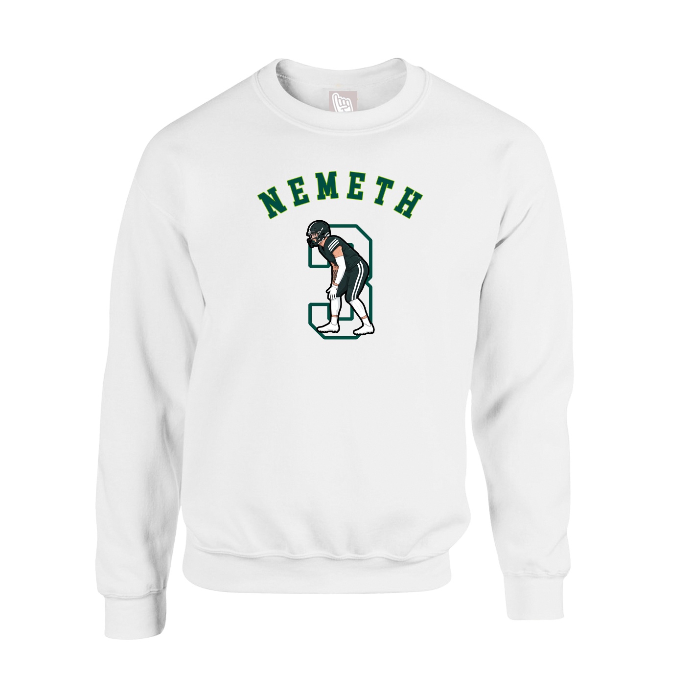 Fleece Crew — Shirsey Arch in White