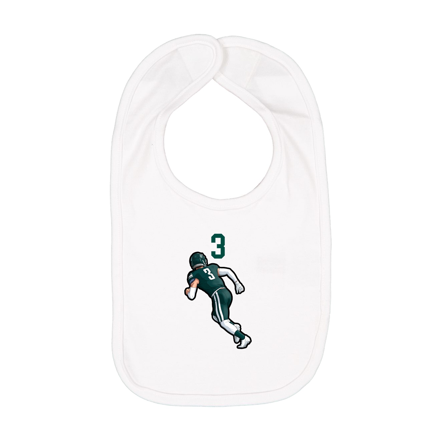Infant Bib — Number Top in White