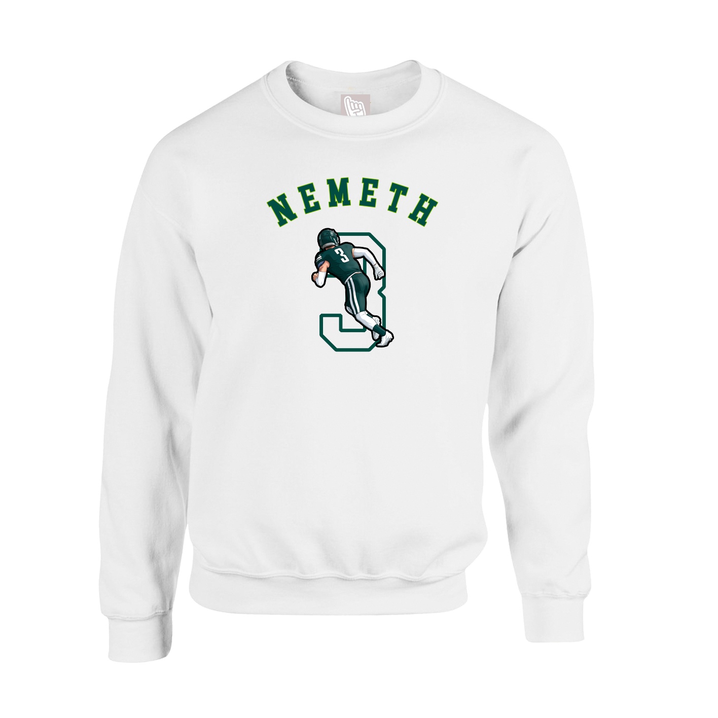 Fleece Crew — Shirsey Arch in White