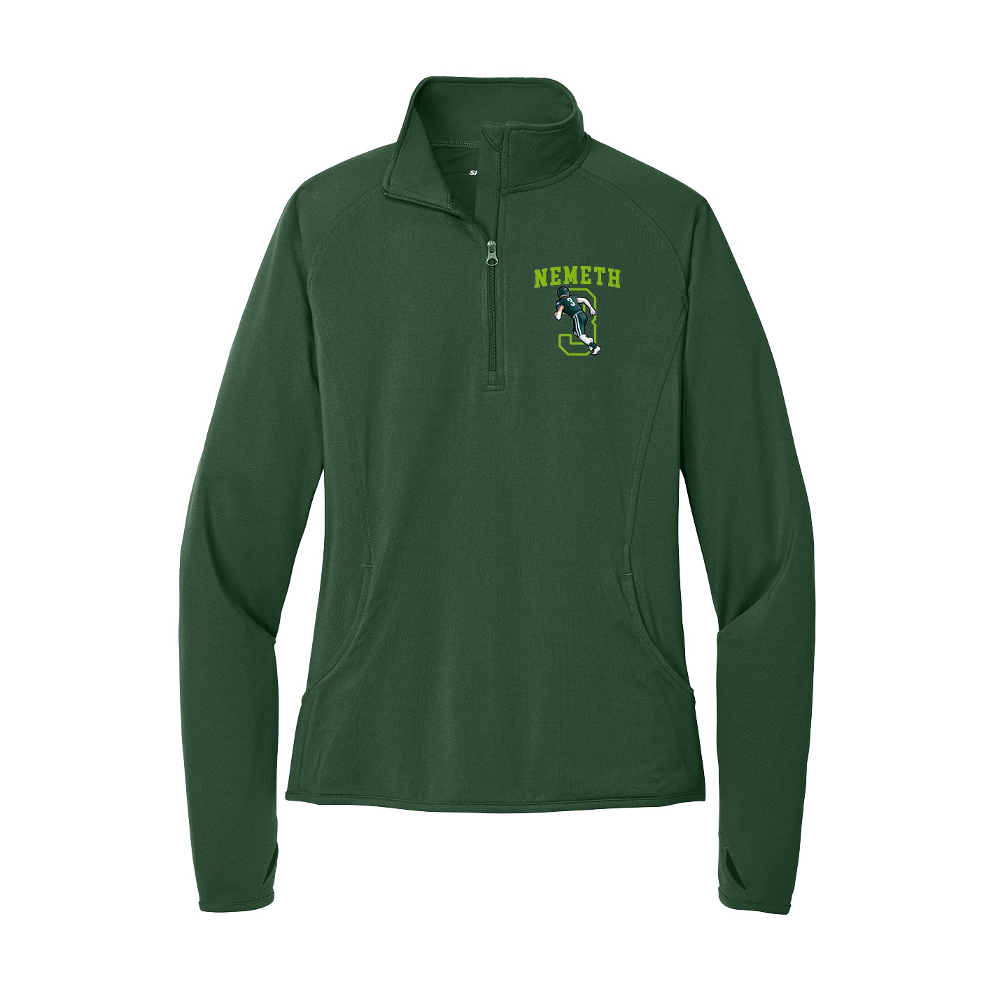 Women's Q-Zip Pullover — Shirsey in Green