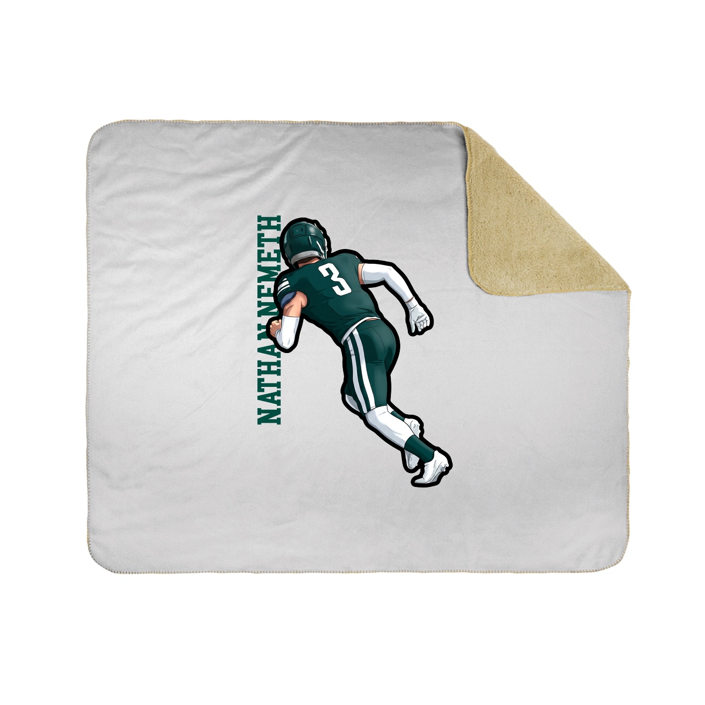 Throw Blanket — Name Vertical in White